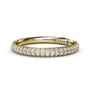 Fana 14k yellow gold two row diamond wedding band, style W4381, featuring a double row of micro-pavé set round brilliant diamonds