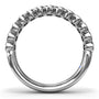 Circular interior view of the Fana W4379 white gold bezel oval ring showing the smooth comfort-fit interior shank and uniform stone spacing