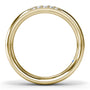 Circular interior profile of the Fana W4432 wide wedding band, highlighting the solid structural comfort-fit interior shank and stone placements