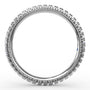 Circular interior profile view of the Fana W6107 white gold eternity band, highlighting the seamless, continuous row of micro-pavé diamonds