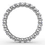 Circular interior profile view of the Fana W6113 white gold eternity band, highlighting the uniform 1.44ct stone spacing and open scalloped gallery.