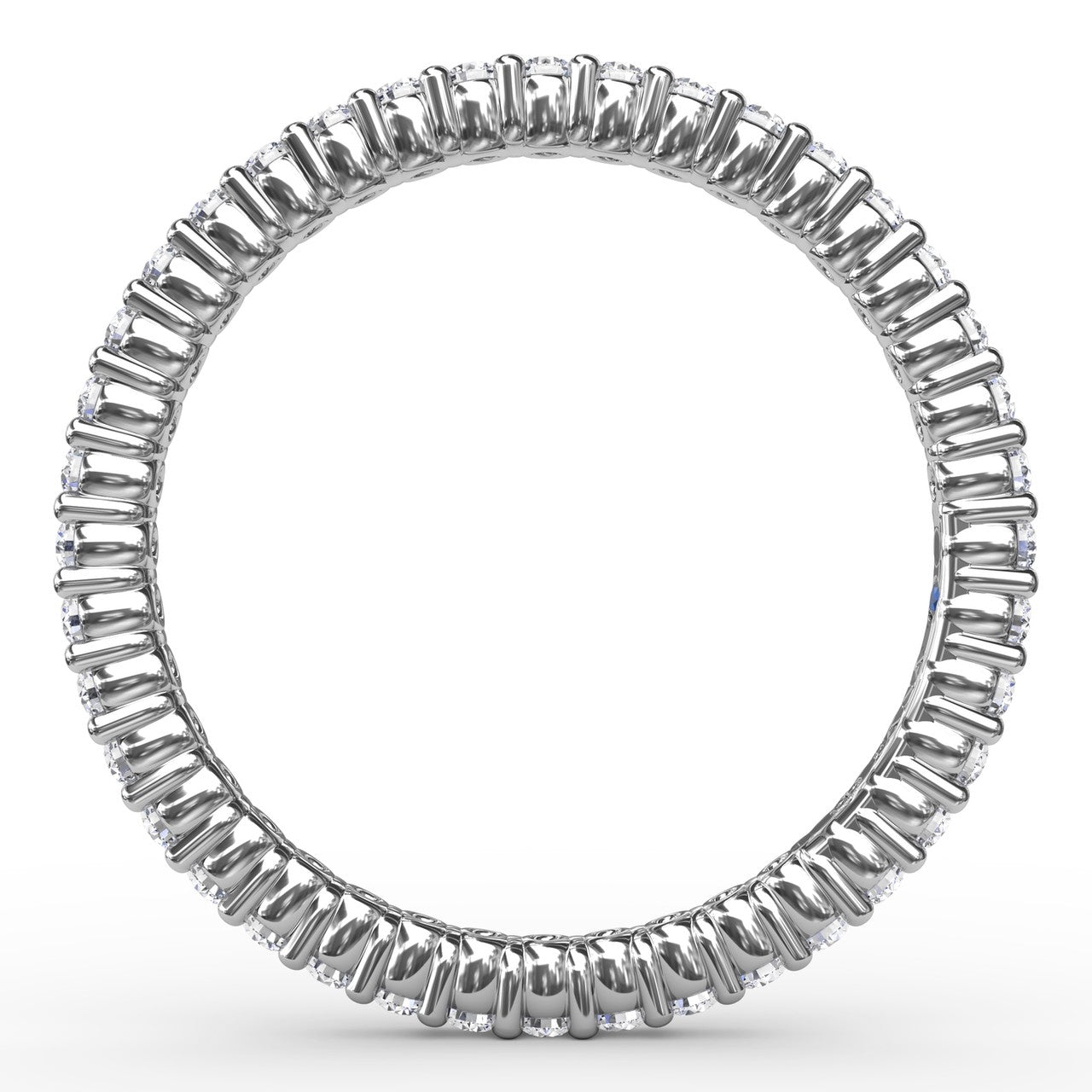 Circular interior profile view of the Fana W6123 white gold eternity band, highlighting the seamless, continuous row of 0.50ct round brilliant diamonds