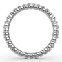 Circular interior profile view of the Fana W6124 white gold eternity band, highlighting the uniform stone placement and shared prong open gallery