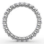 Circular interior profile view of the Fana W6126 white gold eternity band, highlighting the uniform 1.25ct stone alignment and scalloped open gallery
