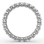 Circular interior profile view of the Fana W6127 white gold eternity band, highlighting the uniform 1.44ct stone spacing and open scalloped light galleries