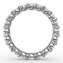 Circular interior profile view of the Fana W6128 white gold eternity band, highlighting the uniform 2.05ct stone alignment and open scalloped light galleries