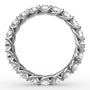 Circular interior profile view of the Fana W6137 white gold eternity band, showcasing the intricate intertwining open-work trellis gallery underneath the 2.54ct diamonds