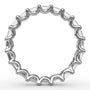 Circular interior profile view of the Fana W6142 white gold eternity band, highlighting the uniform horizontal stone alignment and scalloped shared-prong gallery