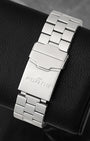 Stainless steel bracelet with folding security clasp and diver extension for Fortis B-42 Diver Chronograph Alarm