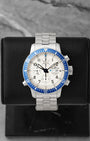 Preowned Fortis B-42 Diver Chronograph Alarm 641.10.170 white dial watch at Noah's Fine Watches & Jewelry in Dallas, TX