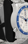 Side profile view of the 44mm stainless steel case for Fortis B-42 Diver Chronograph Alarm 641.10.170