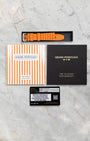 Complete accessory set including additional orange rubber strap, instruction booklet, and warranty card for GP Deep Diver 39500-21-3266-6CX