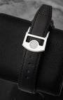 Black calfskin leather strap with stainless steel folding deployant clasp for IWC Big Pilot's Watch IW501001