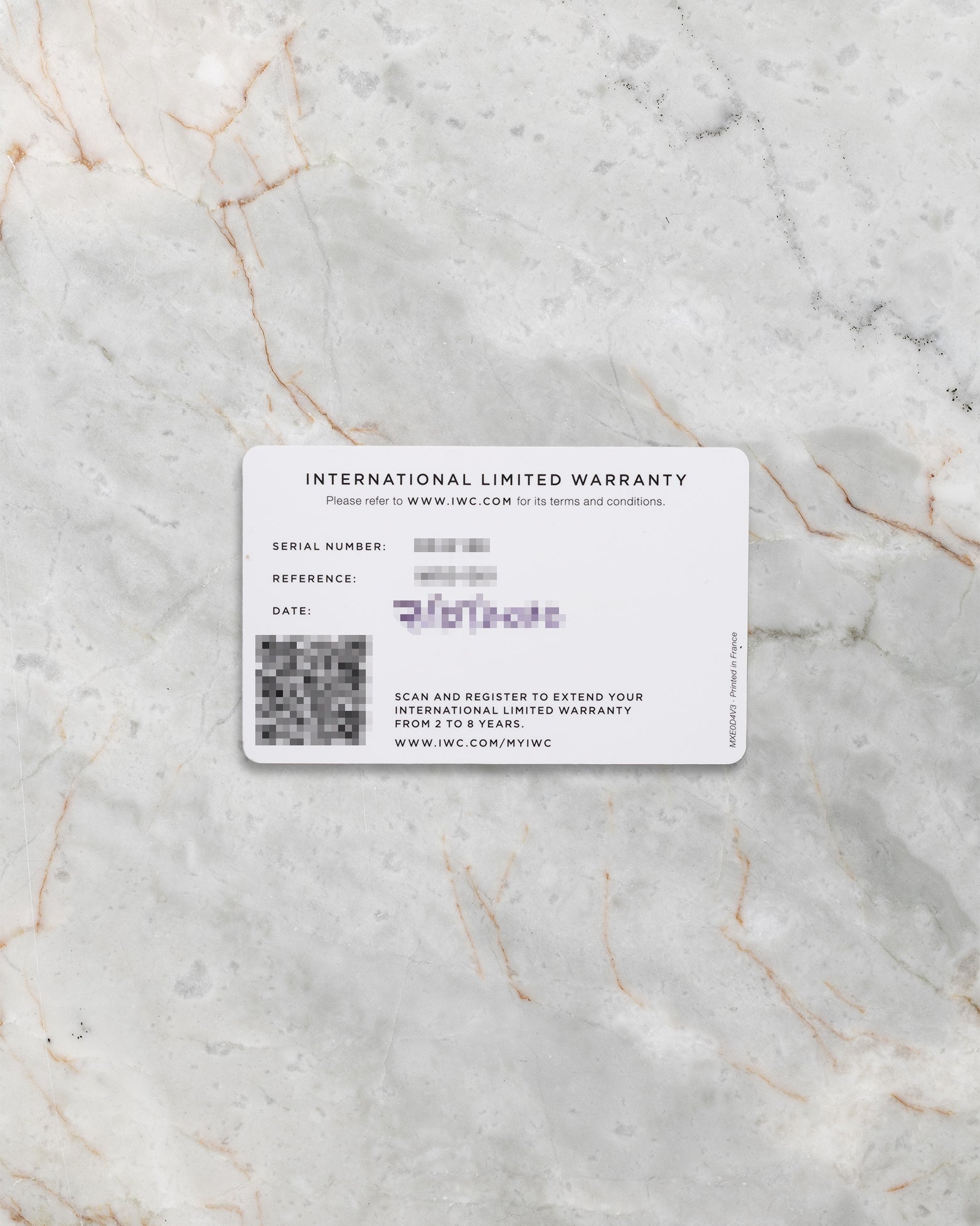 Original IWC Schaffhausen international warranty card included with pre-owned Big Pilot's Watch IW501001