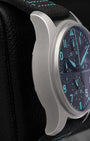 Side profile of the lightweight 41mm titanium case on an IWC Pilot's Watch Chronograph