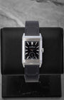 Jaeger-LeCoultre Reverso Tribute Duoface watch showing the black sunray-brushed dial with silver applied indexes and small seconds subdial