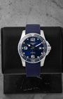Preowned 2025 Longines HydroConquest 41mm reference L3.781.4.96.9 with blue sunray dial and blue ceramic bezel at Noah's Fine Watches & Jewelry in Dallas, Texas