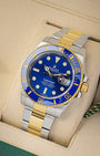 2024 Rolex Submariner Date "Bluesy" 41mm watch in two-tone yellow Rolesor, model 126613LB, in its box at Noah's Fine Watches & Jewelry in Dallas