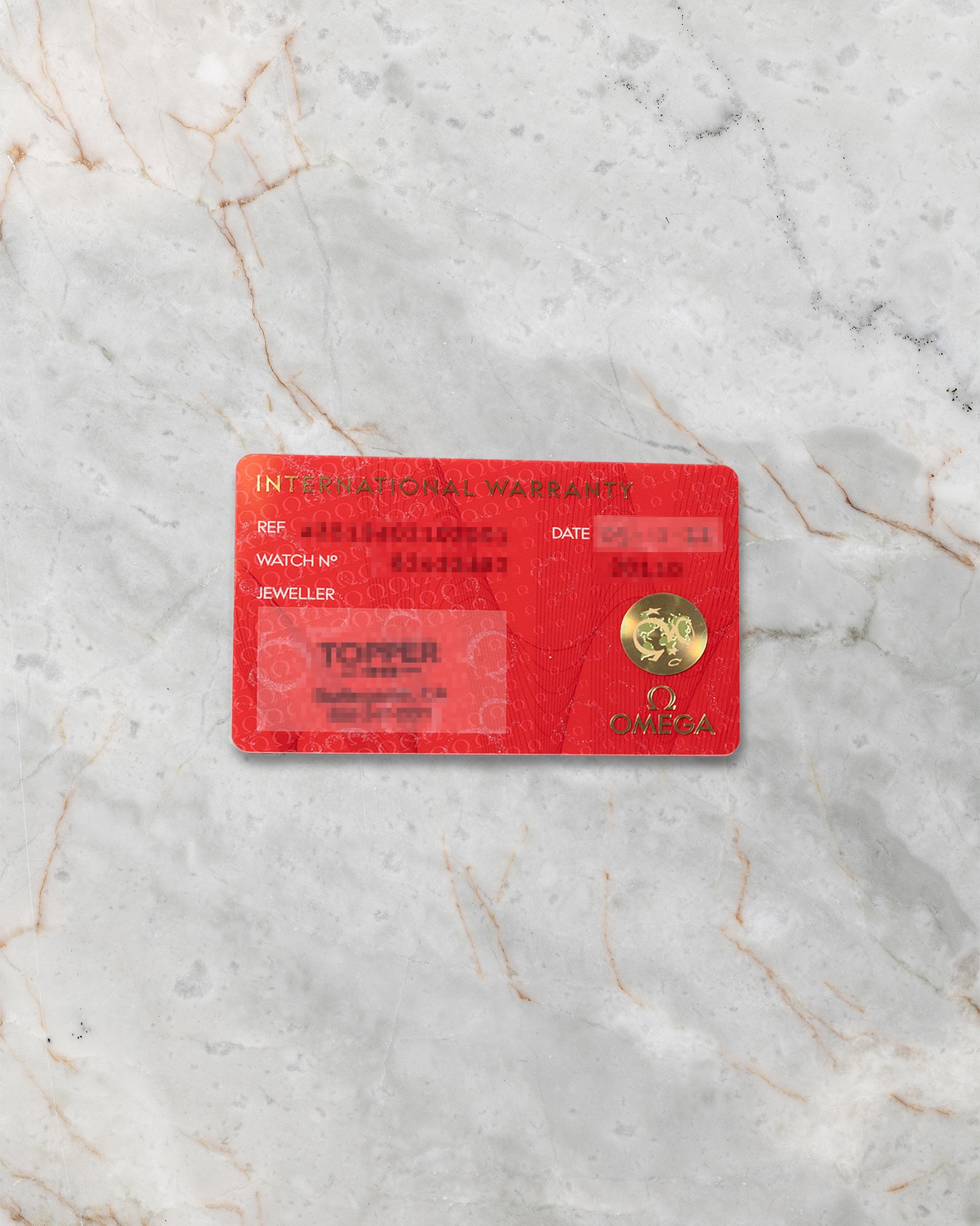 2022 Omega Master Chronometer red warranty card for reference 435.13.40.21.02.001