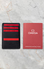 Official Omega Master Chronometer certificate cards, cardholder, and manual for Seamaster reference 210.60.42.20.99.001