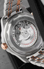Exhibition sapphire caseback showcasing the Omega Co-Axial Master Chronometer Calibre 8806 movement