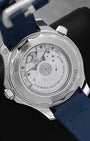 Open sapphire crystal exhibition caseback displaying the Omega Co-Axial Master Chronometer Calibre 8800 automatic movement
