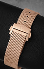 ronze Gold mesh bracelet folding clasp engraved with the Omega logo
