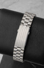 Stainless steel five-arched-links-per-row bracelet with striped folding clasp for Omega Speedmaster Moonwatch 310.30.42.50.01.002