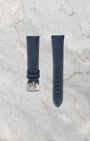 Original extra blue nylon fabric strap with embossed Apollo 13 mission trajectory for Omega Speedmaster Snoopy