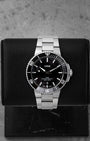 Pre owned 2025 Oris Aquis Date 41.5mm 01 733 7787 4154 black dial watch on steel bracelet at Noah's Fine Watches Dallas