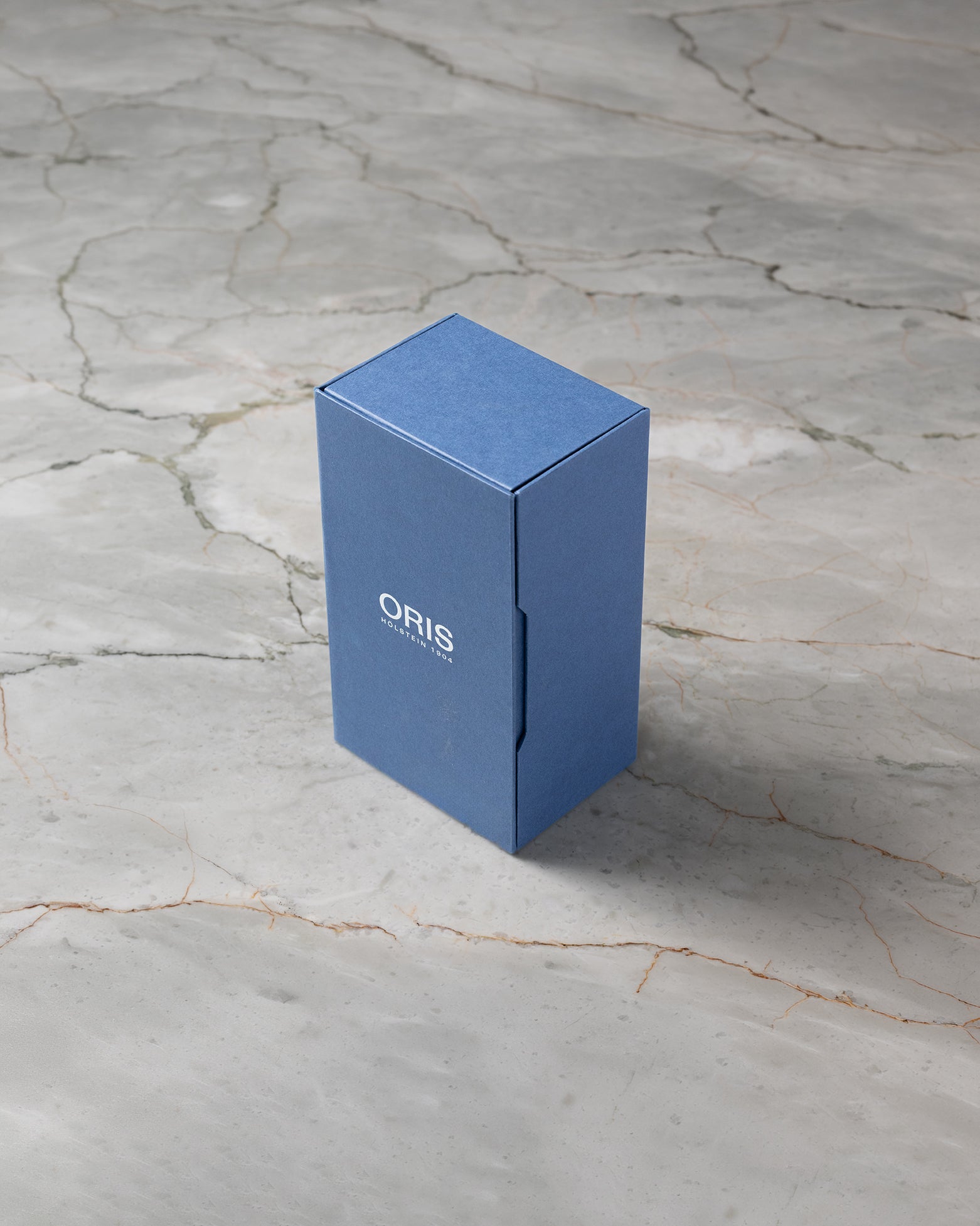 Original blue Oris presentation box for Big Crown Pointer Date 4065 from Noah's Fine Watches & Jewelry in Dallas
