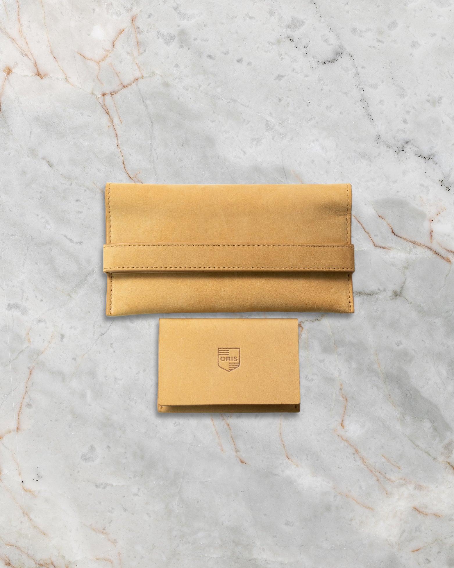 Original tan leather travel pouch set and certificate included with Oris Big Crown Waldenburgerbahn Limited Edition