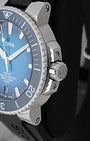 Side profile focus on the multi-piece stainless steel case design, screw-down security winding crown, and heavy-duty crown guards