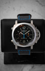 Pre owned 2018 Panerai Luminor 1950 Regatta PAM00526 47mm titanium flyback chronograph at Noah's Fine Watches Dallas