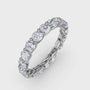 360 degree product video of the Fana W6137 14k white gold 2.54ct woven diamond eternity band, highlighting its structural side profile details and incredible full-circle sparkle at Noah's Fine Watches & Jewelry.