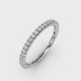 360 degree product video of the Fana W6107 14k white gold 0.44ct delicate pavé diamond eternity band, highlighting its minimalist low profile and subtle shimmer at Noah's Fine Watches & Jewelry