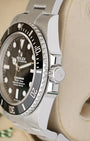 Side profile focus on the sleek 41mm luxury dive watch case architecture and the screw-down Triplock waterproof winding crown