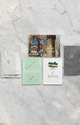 Complete vintage accessories set including original guarantee papers, Cellini booklets, and leather pouch for Rolex Cellini 4112