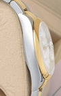 Side profile view of the 36mm Oystersteel and 18k yellow gold case for Rolex Datejust 126203