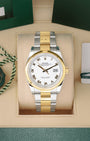 Pre owned 2025 Rolex Datejust 36 126203 white Roman dial two-tone watch at Noah's Fine Watches & Jewelry in Dallas, TX