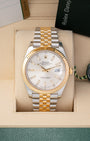Pre owned 2018 Rolex Datejust 41 126333 two-tone yellow gold and steel with silver dial and Jubilee bracelet at Noah's Fine Watches Dallas