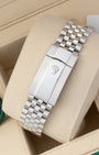Stainless steel Jubilee bracelet and Oysterclasp closure on pre-owned Rolex Datejust 41