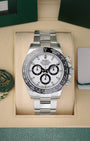 Pre owned 2022 Rolex Cosmograph Daytona Panda 116500LN white dial watch at Noah's Fine Watches & Jewelry in Dallas, TX