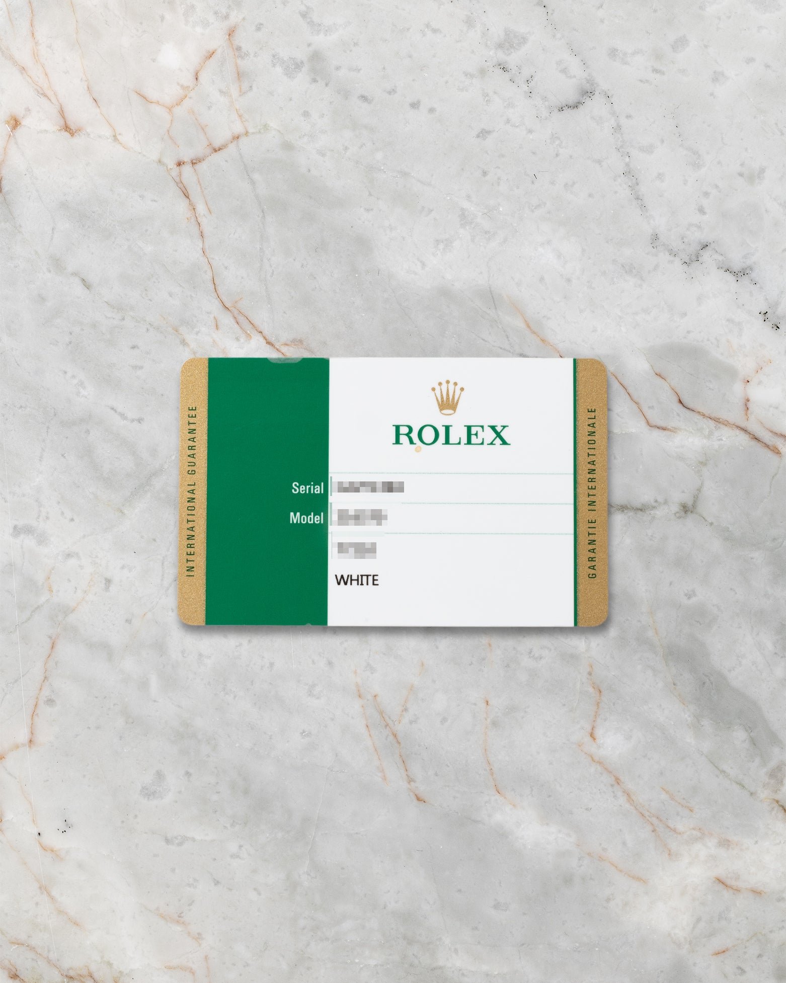 2016 official Rolex international warranty card for Explorer II Polar white dial reference 216570