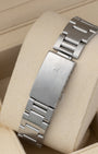 Back view showing the stainless steel Oyster bracelet with vintage folding clasp on a 1993 Rolex GMT-Master 16700