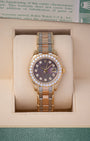 Pre owned 2001 Rolex Pearlmaster 80298 18k yellow gold with black mother of pearl diamond Serti dial at Noah's Fine Watches Dallas