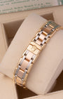 18k tri-tone white, yellow, and rose gold Pearlmaster bracelet with concealed Crownclasp for Rolex reference 80298