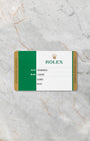 Original Rolex green international warranty card for reference 126600 Sea-Dweller dated 2019.