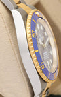 Side profile view of the 41mm Yellow Rolesor case for brand new 2026 Rolex Submariner Date 126613LB