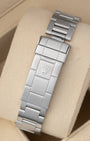 Back view showing the stainless steel Oysterlock clasp with Fliplock extension on a vintage 1999 Rolex Submariner Date 16610 bracelet